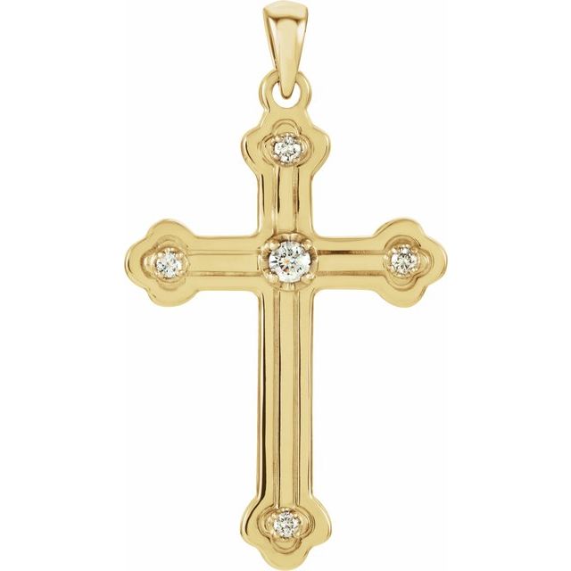 14K Yellow/White Gold 1/5 CTW Natural Diamond Cross Pendant