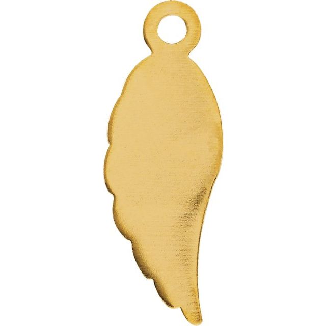 14K Yellow Gold Posh Mommy Angel Wing Dangle