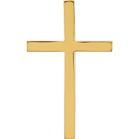 10K Yellow Gold 25.7x15.7 mm Cross Pendant
