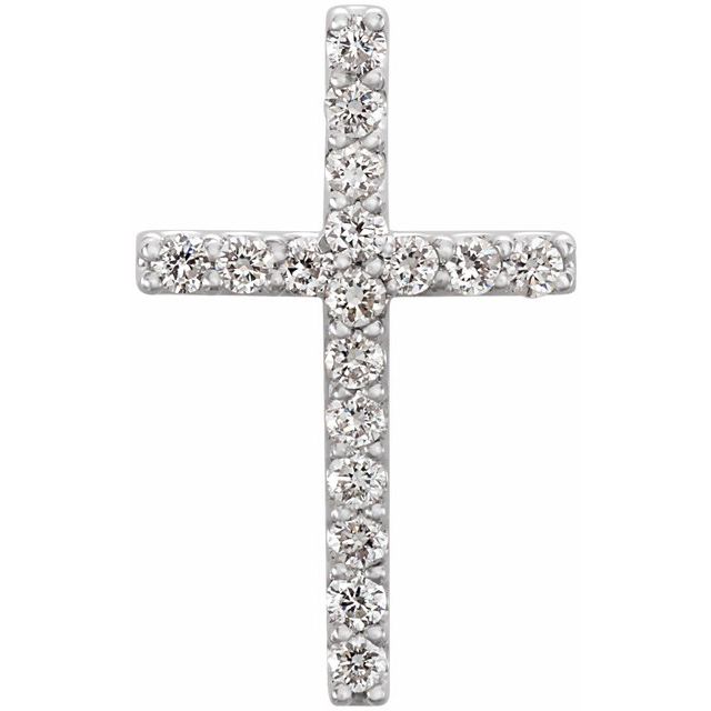 Platinum 1/6 CTW Natural Diamond Petite Cross Pendant