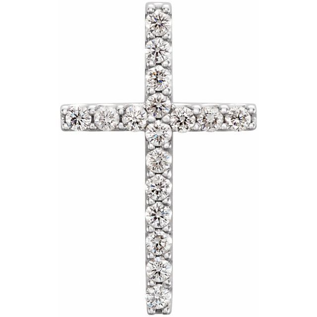 Platinum 1/5 CTW Natural Diamond Petite Cross Pendant