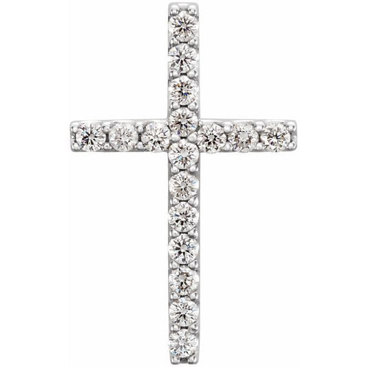 Platinum 1/5 CTW Natural Diamond Petite Cross Pendant