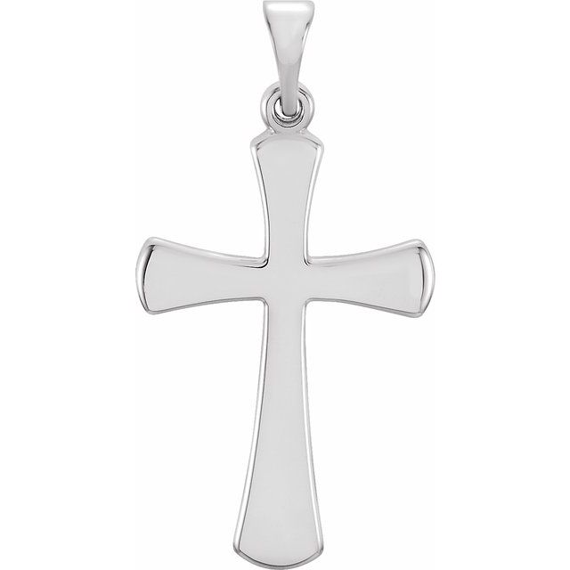14K White Gold Cross Pendant