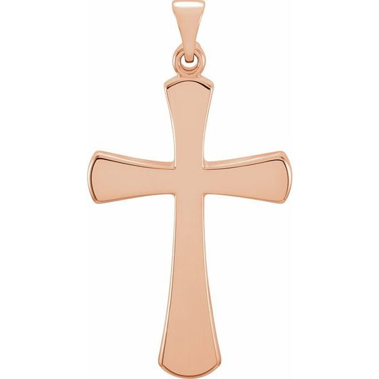 14K Rose Gold Cross Pendant