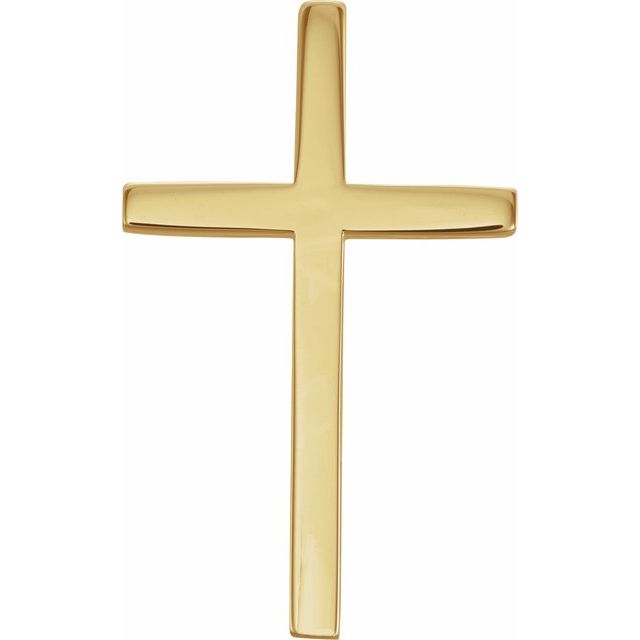 14K Yellow Gold 25.7x15.7 mm Cross Pendant
