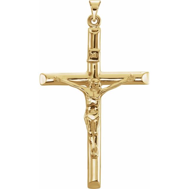 14K Yellow Gold 43x29 mm Crucifix Pendant