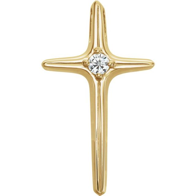 14K Yellow Gold .07 CTW Natural Diamond Cross Pendant