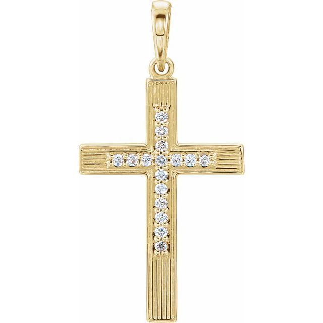 14K Yellow Gold .07 CTW Natural Diamond Cross Pendant