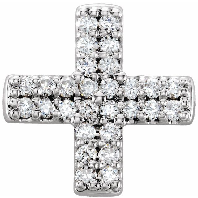 14K White Gold .07 CTW Natural Diamond Cross Pendant
