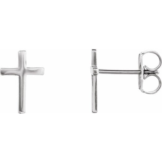 Sterling Silver 10 mm Cross Single Earring