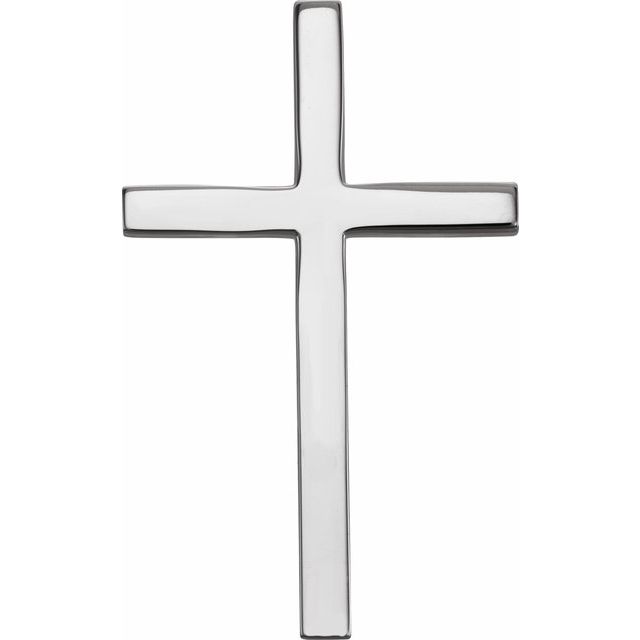 14K White Gold 29.5x18.2 mm Cross Pendant