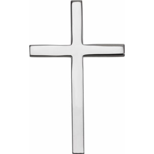 14K White Gold 29.5x18.2 mm Cross Pendant