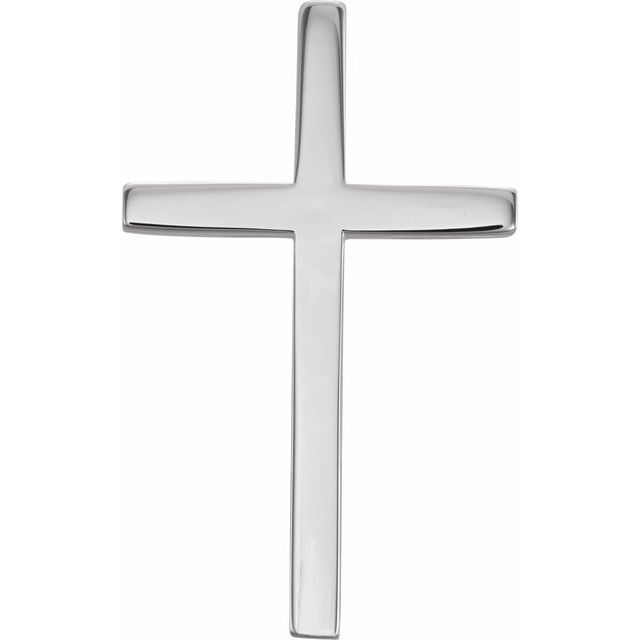 Platinum 25.7x15.7 mm Cross Pendant