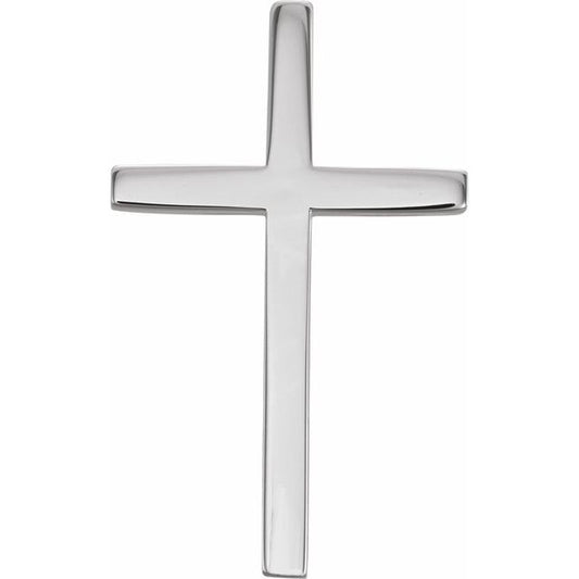 Platinum 25.7x15.7 mm Cross Pendant