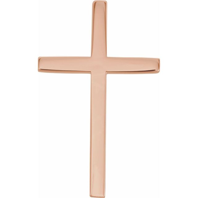 14K Rose Gold 25.7x15.7 mm Cross Pendant