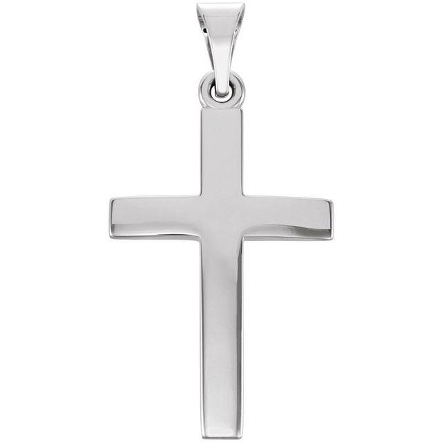 10K White Gold Cross Pendant