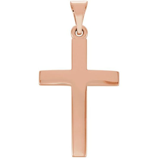 14K Rose Gold Cross Pendant