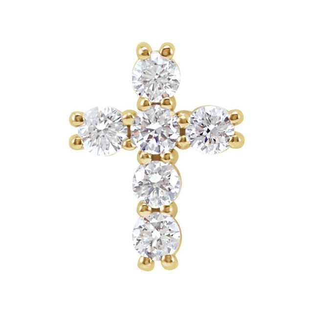 14K Yellow Gold 1/4 CTW Natural Diamond Cross Pendant