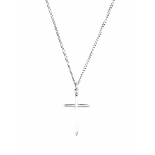 Sterling Silver 25.7x14 mm Cross 18" Necklace 
