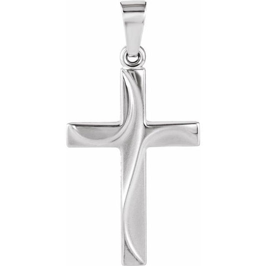 14K White Gold 21x14 mm Cross Pendant  