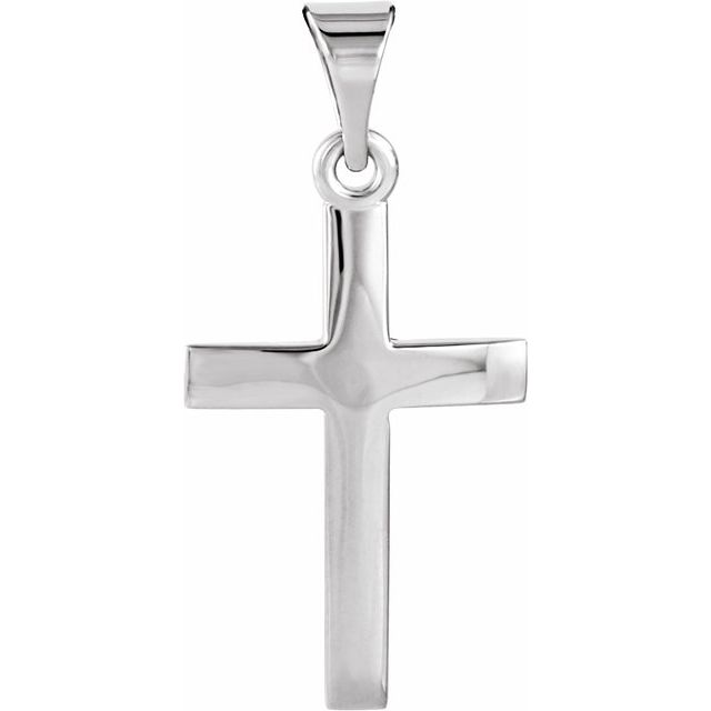 10K White Gold Cross Pendant