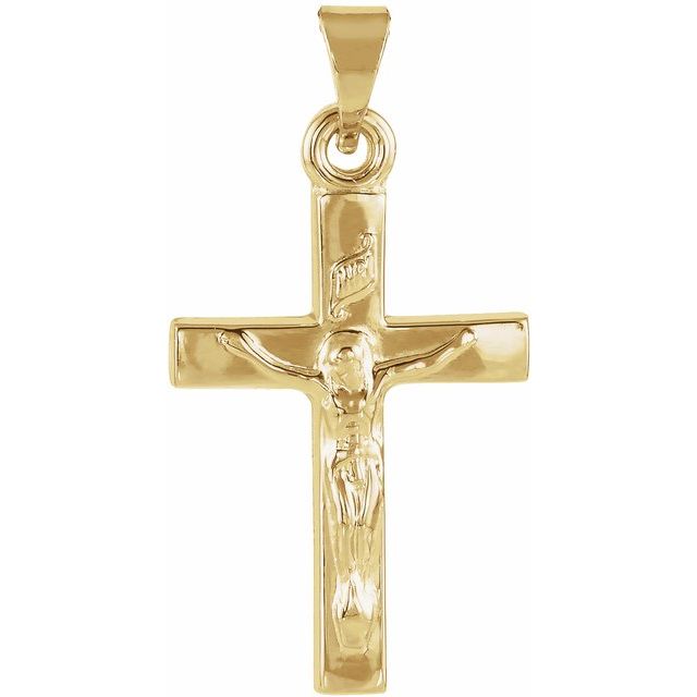 14K Yellow Gold Crucifix Pendant