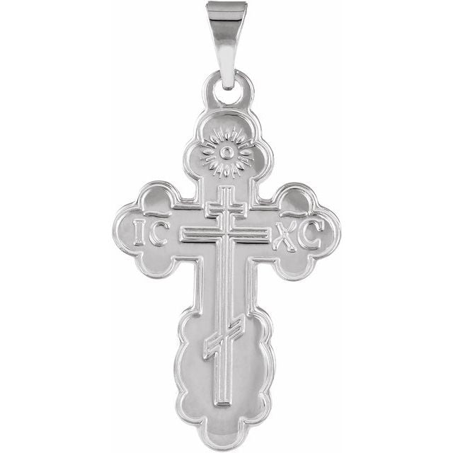 Sterling Silver 19x13 mm Orthodox Cross Pendant
