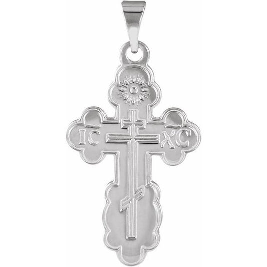 Sterling Silver 19x13 mm Orthodox Cross Pendant