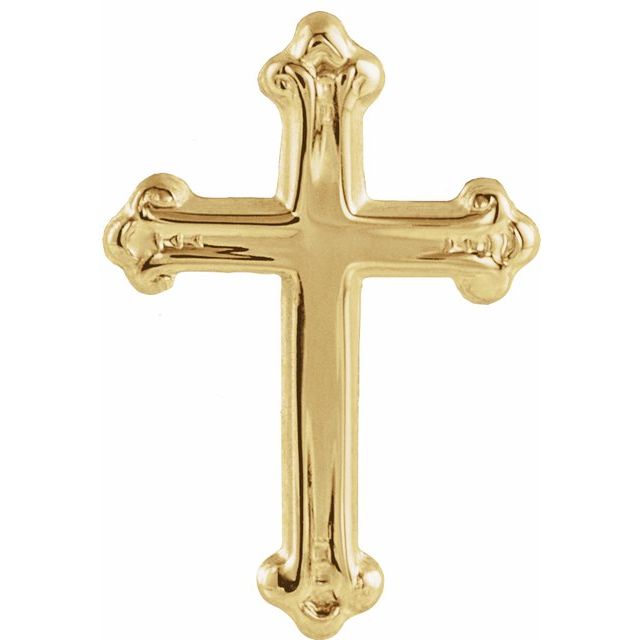14K Yellow Gold Cross Lapel Pin