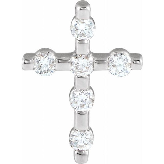 Sterling Silver 1/5 CTW Natural Diamond Cross Pendant
