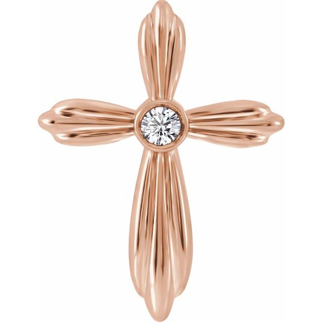 14K Rose Gold .06 CTW Natural Diamond Cross Pendant
