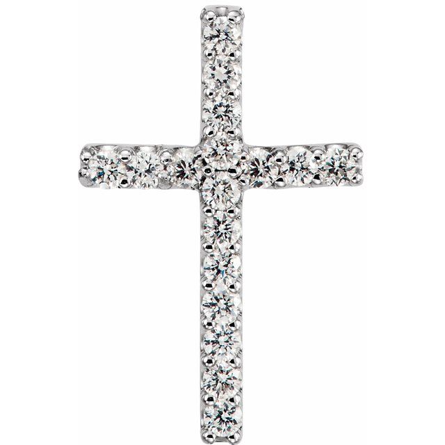 Platinum .06 CTW Natural Diamond Petite Cross Pendant