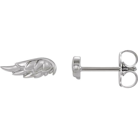Platinum Angel Wing Earrings  