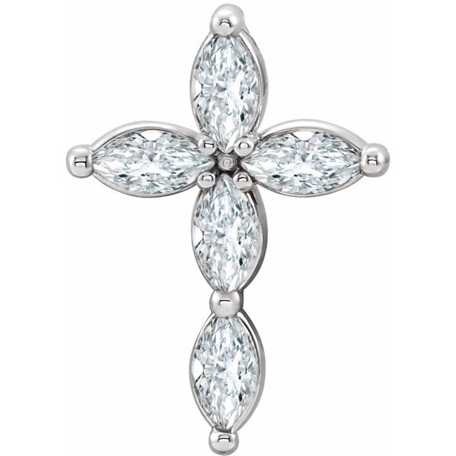 Sterling Silver 1/3 CTW Natural Diamond Cross Pendant