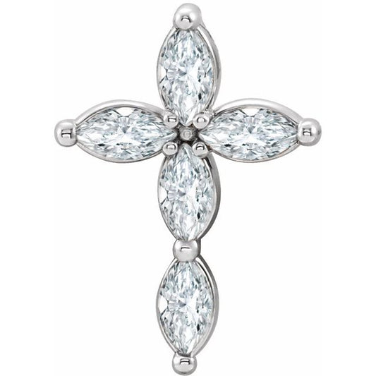 Sterling Silver 1/3 CTW Natural Diamond Cross Pendant