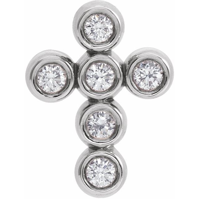 Sterling Silver 1/6 CTW Natural Diamond Cross Pendant