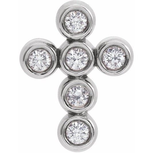 Sterling Silver 1/6 CTW Natural Diamond Cross Pendant