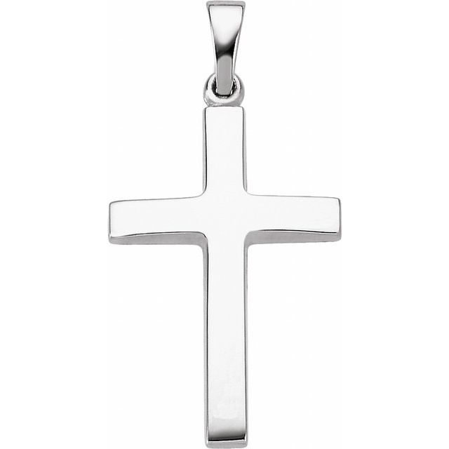 10K White Gold Cross Pendant