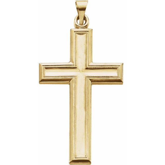 14K Yellow Gold 38x23.5 mm Cross Pendant