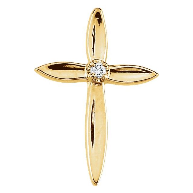 14K Yellow Gold .02 CTW Natural Diamond Cross Lapel Pin
