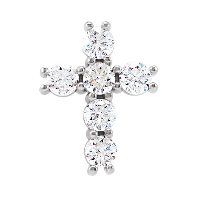 Platinum 1/3 CTW Natural Diamond Cross Pendant
