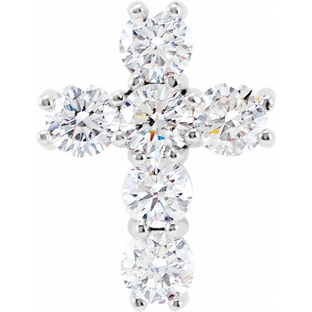 Platinum 9/10 CTW Natural Diamond Cross Pendant
