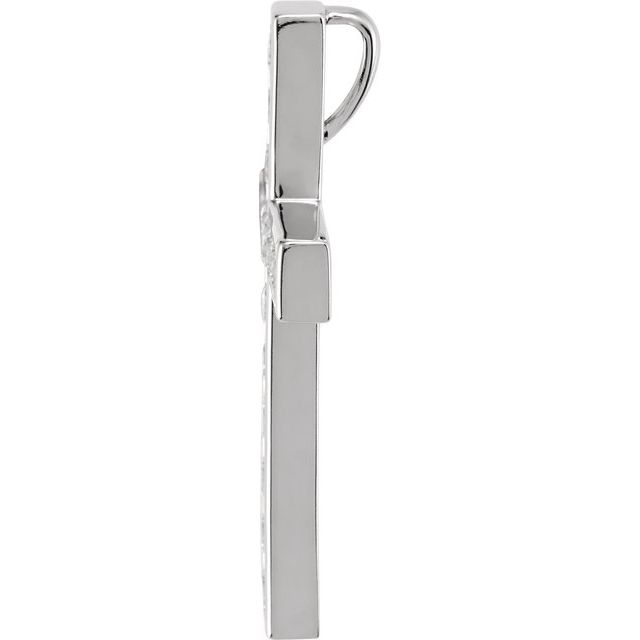 Platinum 1 3/8CTW Natural Diamond Cross Pendant