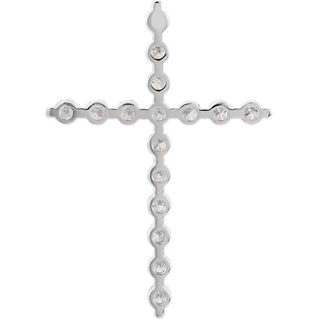 Platinum 1 3/8 CTW Natural Diamond Cross Pendant