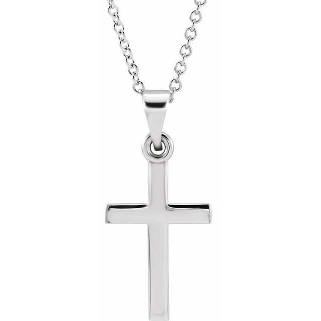 Sterling Silver Cross 18" Necklace  