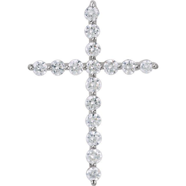 Platinum 1/5 CTW Natural Diamond Cross Pendant