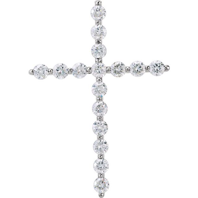 Platinum 1/3 CTW Natural Diamond Cross Pendant