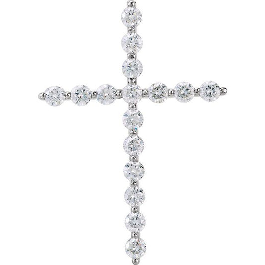 Platinum 1/3 CTW Natural Diamond Cross Pendant