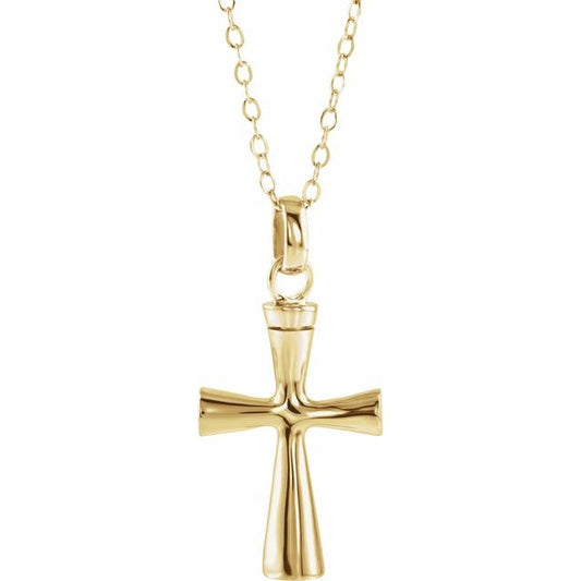 10K Yellow Gold Cross Ash Holder Pendant
