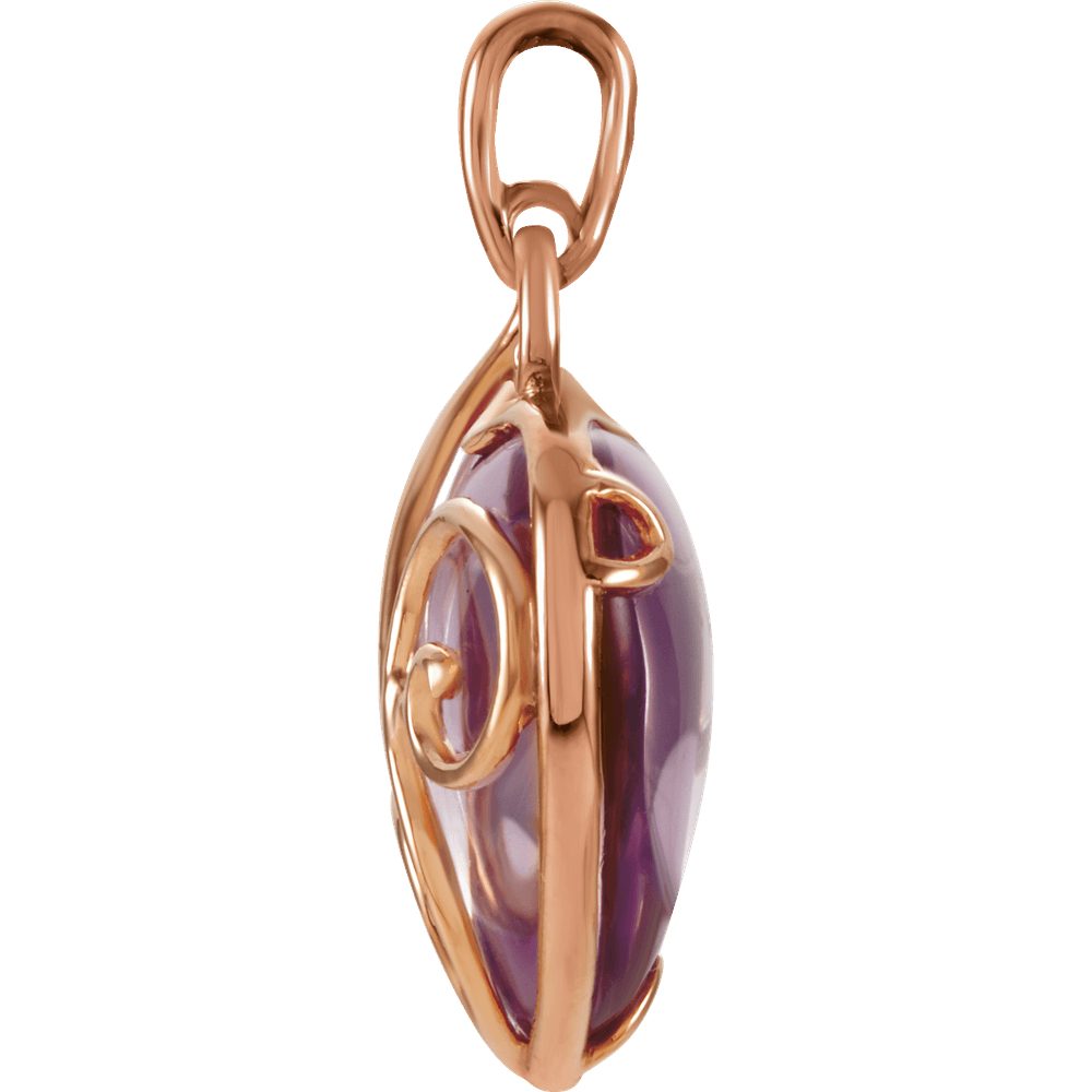 Radiant Romance: 14K Rose Gold Heart Pendant w/14K Gold 18 inch chain